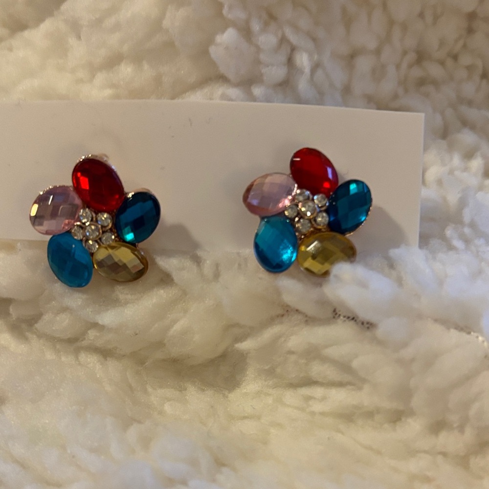 Colorful Flower Stud Earrings